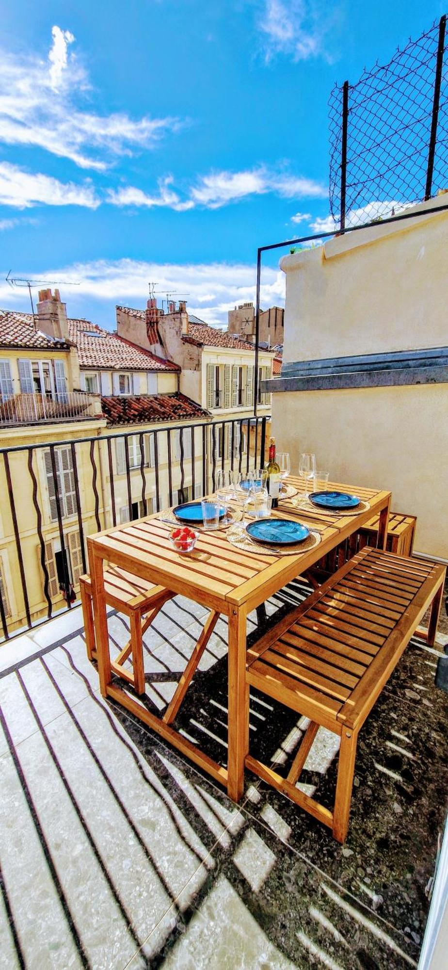 Terrasse - Hyper Centre - 2 Chambres - Parking Gratuit - Calme & Lumineux - Arrivee Autonome Marseille Eksteriør bilde